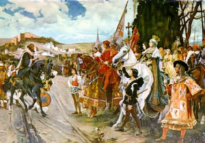 tableau représentant la prise de Grenade par les Rois Catholiques