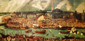 Vue Séville et de son port au XVIème