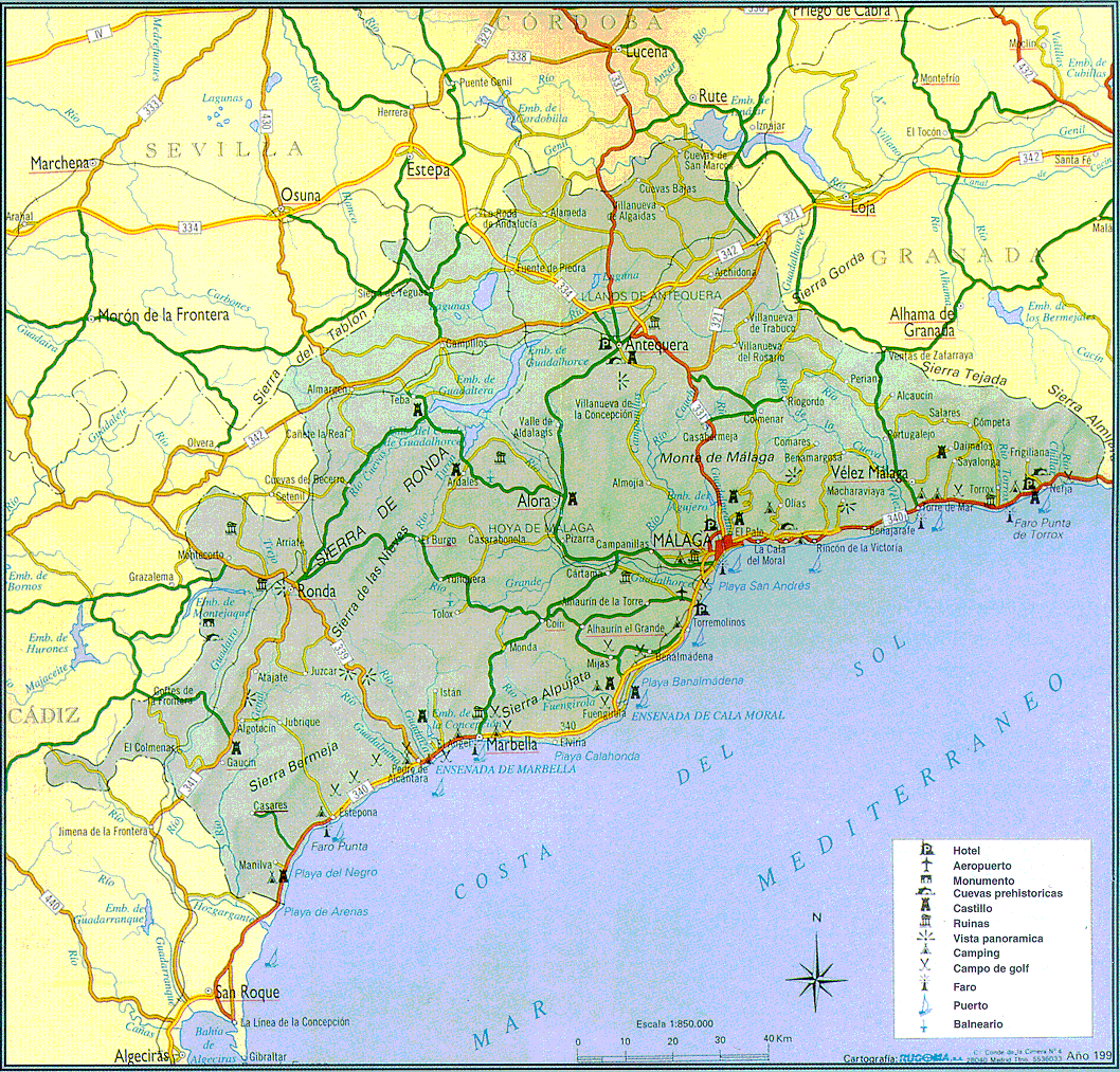 carte sud espagne - Image